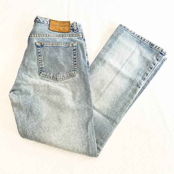 Calvin Klein Flare Jean All Over Sandblast Vintage Denim Size 7 Inseam 30 - Picture 8 of 8